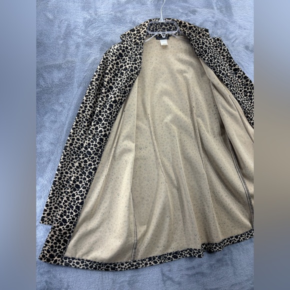 VTG Entrancy Leopard Button Shirt Teddy Jacket Lightweight USA Small Y2K 80s 90s - Picture 3 of 16